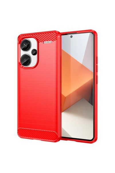 OEM Θήκη Σιλικόνης Carbon Fiber για Xiaomi Redmi Note 13 Pro+ 5G - Μαύρο