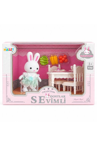 Sevimli Dostlar Büyülü Hayat Tavşan Figürlü Aksesuarlı Evcilik Oyun Seti