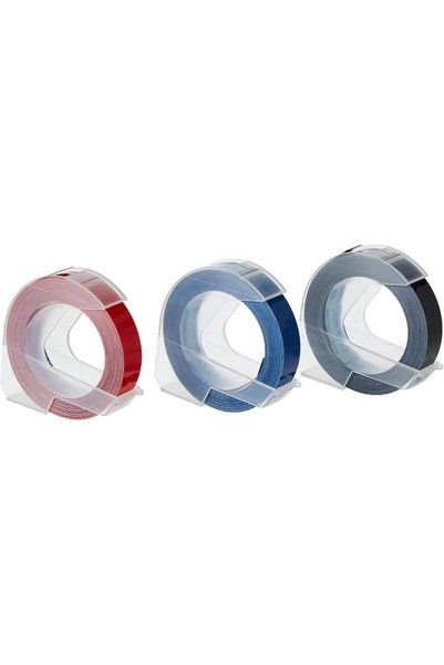 Dymo Embossing Tape 9Mmx3M Assorted In A Blister Of 3Pc