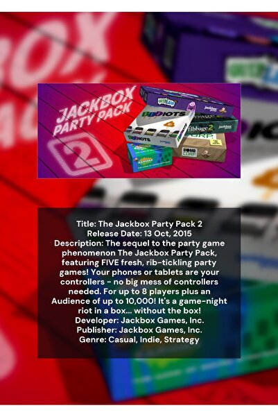 OEM Poster Infografic Pachetul de Petrecere Jackbox 2, Joc Video, Carton 250g...