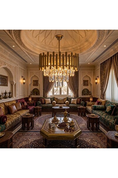 Crown نجف مودرن ذهبي E14*5L قطر 400 ملم