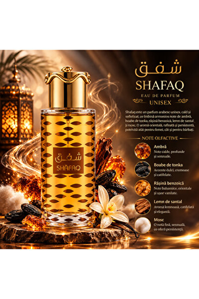 Lara Parfum Arabesc Shafaq, Apa de Parfum Unisex, 100 ml, Note de Ambra, Tonk...