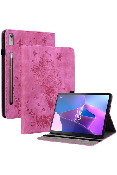 XGSM Husă Lenovo Tab P12, Trandafiri și Fluturi, Roz