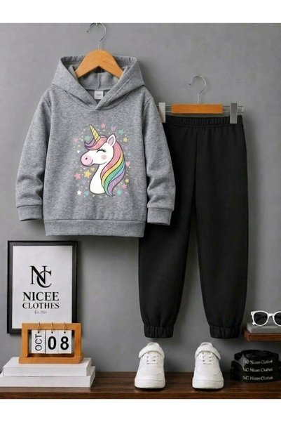 NC Nicee Clothes Παιδικό Σετ Φόρμας Unisex (με σχέδιο άλογο με κέρατα, χειμερ...