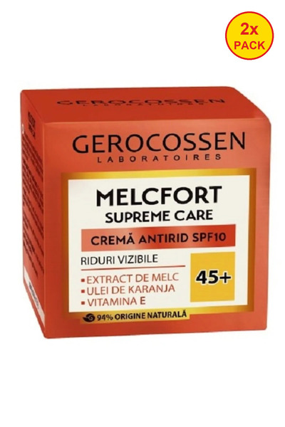 GEROCOSSEN Двойна опаковка Крем против бръчки за видими бръчки 45+ SPF10 Melc...