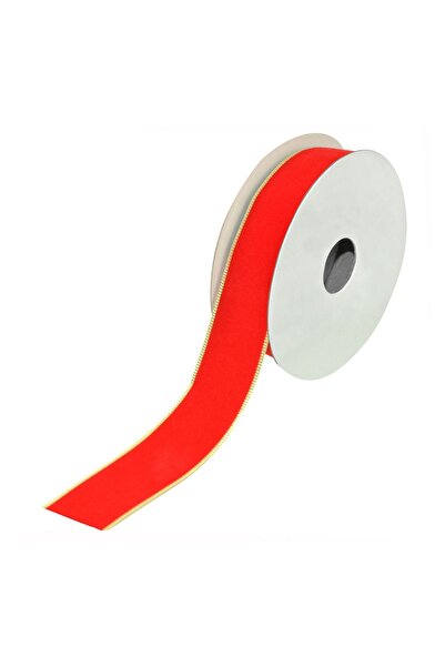 OEM Panglică decorativă brad de Crăciun Roșie Catifelată 5 m x 22 mm