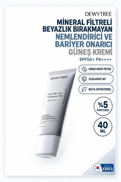 Mineral Filtreli Yüz Güneş Kremi SPF 50+, Hassas Ve Yağlı Ciltler İçin Mat Bitişli, B5 Vitaminli