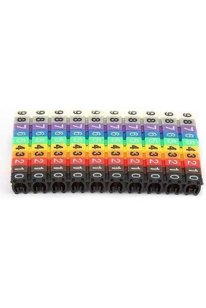 WALFRONT 150 PCS Cable Markers Colourful C-Type Marker Number Tag Label Siut ...