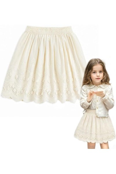 AZONEE Toddler Girls Ruffle Skirt – High Waisted Floral Pleated Mini Skirt wi...