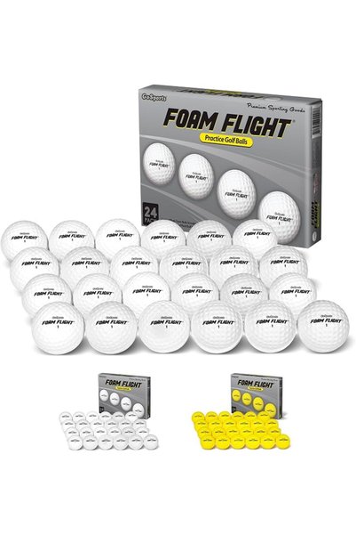 GoSports Foam Flight Practice Golf Balls - Pack of 24 Limited Flight Training...