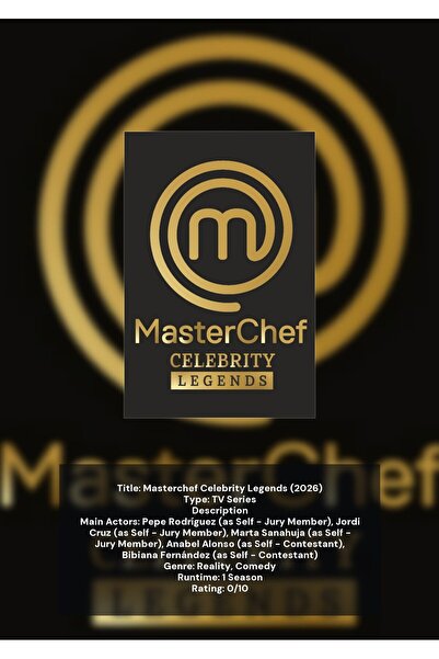 OEM Poster Infografic Legendele Celebritatii Masterchef, Design Culinar, Cart...