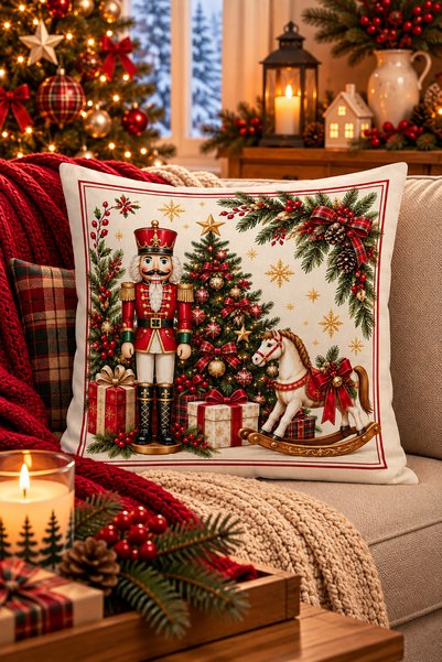Bertille Home Christmas Series Double-Sided Digital Printed Throw Pillow Cove...