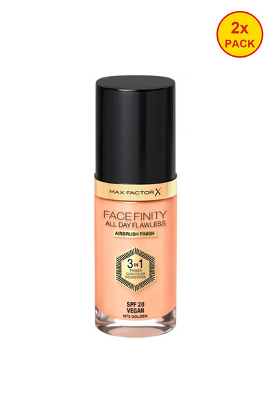 Max Factor 2x PACK Facefinity 3in1 Primer, Concealer y Foundation 75-Golden 30ml