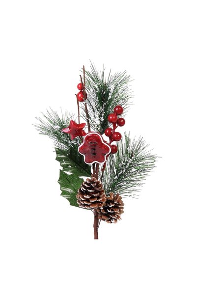 OEM Ramură Decorativă de Crăciun cu Brad și Bastonaș, 40 cm – Accent Festiv p...