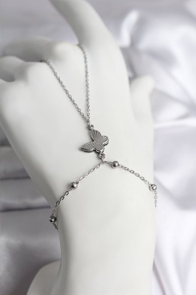 Bezos 316L Steel Silver Color Butterfly Model Women's Necklace Bzeldr05