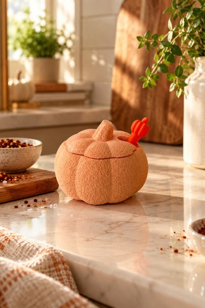 sin istanbul Textured Pumpkin Spice Container with Spoon