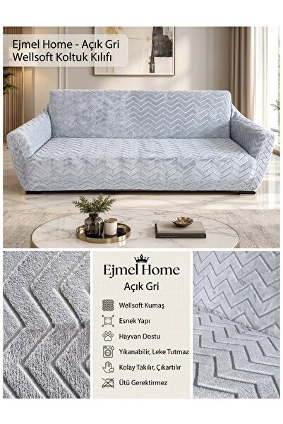 EJMEL Welsoft Fabric Sofa Cover Seat Cover Stretchy Washable 3 Seater One Pie...