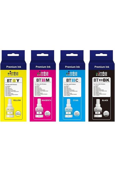 MKS مجموعة حبر (100 مل) BTD60BK / BT5000C / BT5000Y / BT5000M لطابعات Brother...