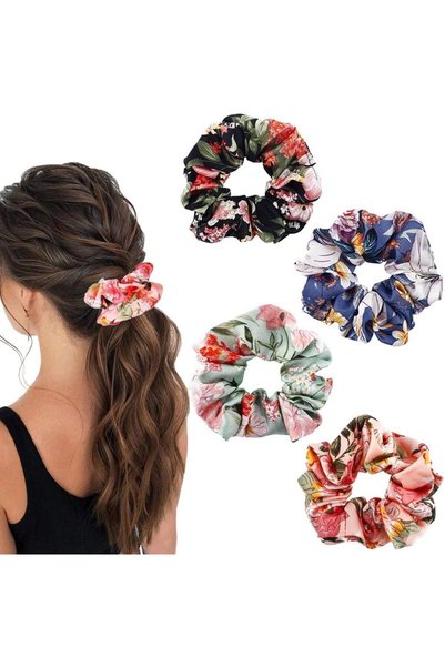 KASTWAVE Hair Scrunchies Satin Hair Ties – Elastic Ponytail Holder for Women ...