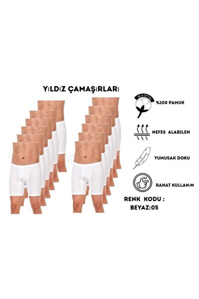 Yıldız Çamaşır 05 BOXERI ALBI DIN SUPREM PENTRU BĂRBAȚI CU PICIOARE LĂRGI, 12...