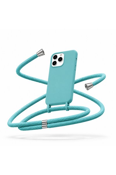 MobiCase Θήκη σιλικόνης με κορδόνι για Apple iPhone 17 Pro Max – Τιρκουάζ
