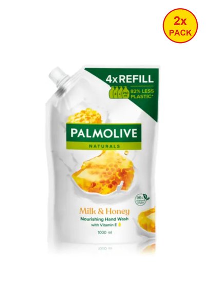 Palmolive Pachet de 2 x Săpun lichid Naturals Lapte și Miere, 1000 ml