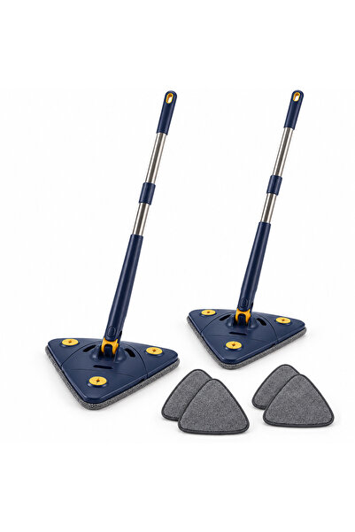 Generic Brand Set 2 mopuri cu cap triunghiular și mâner reglabil, lavete din ...