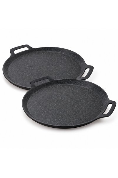 Generic Brand Set 2 plite grill rotunde antiaderente, 36 cm, cu mânere