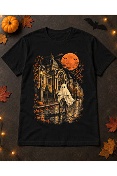 Orielle Tricou Unisex Halloween Fantomă pe bicicletă