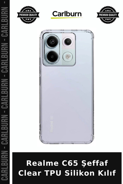 Carlburn حافظة هاتف Realme C65 شفافة من السيليكون TPU لحماية الهاتف، ملحق ذكي...
