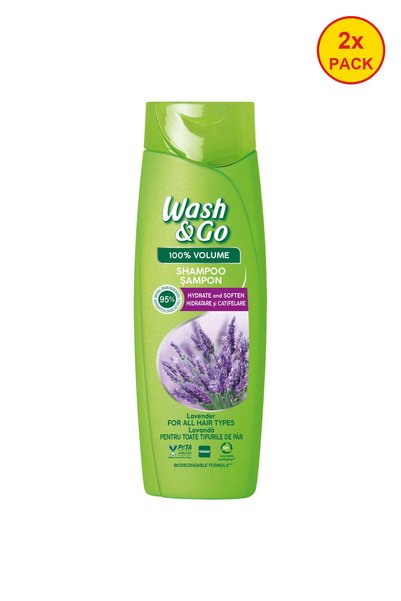 WASH&GO 2x PACK shampoo for all hair types with lavender extract, 360 ml