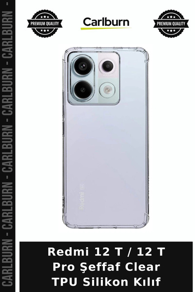 Carlburn حافظة سيليكون شفافة من مادة TPU لهاتف Redmi 12 T / 12 T Pro لحماية ا...