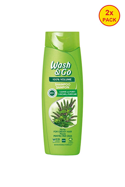 WASH&GO 2x PACK shampoo for oily hair with herbal extract, 360 ml
