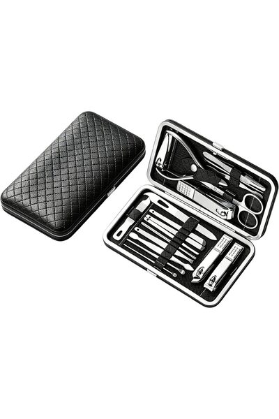 Cozycollections 19-Piece Nail Care Kit with Travel Case, Stainless Steel Mani...