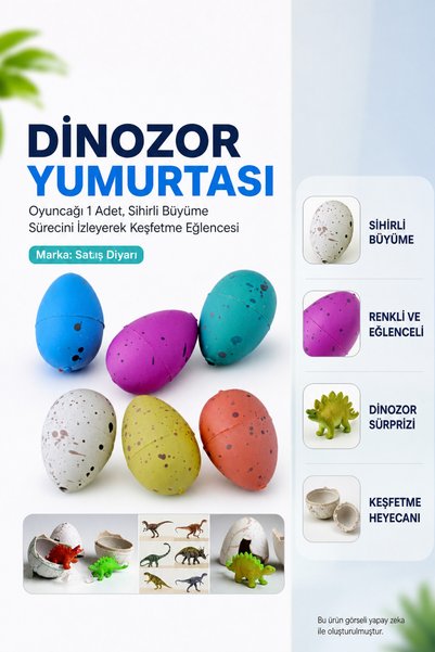 Satış Diyarı Dinozor Yumurtası Oyuncağı 1 Adet, Sihirli Büyüme Sürecini İzleyerek Keşfetme Eğlencesi