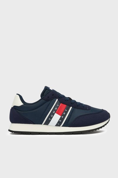 Tommy Hilfiger Men's Brand Logo Green Sneakers Suitable for Daily Use