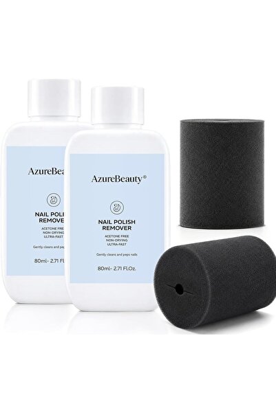 AZUREBEAUTY Nail Polish Remover Refill System 2 Sponge Core 2x80ml Acetone Fr...
