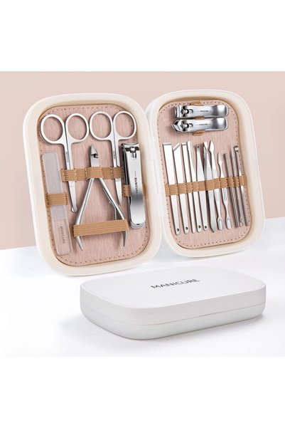 Generic Manicure Set With Case Nail Clippers Pedicure Kit -18 Pieces Stainles...