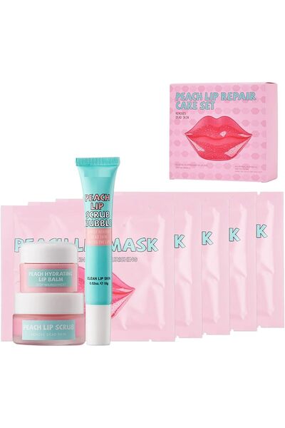Mazinreem Lip Scrubs, Lip Scrubs Exfoliator & Moisturizer, Peach Lip Care Set...