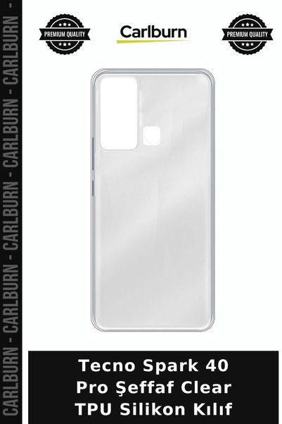 Carlburn حافظة هاتف Tecno Spark 40 Pro شفافة من السيليكون TPU، ملحقات جهاز حم...