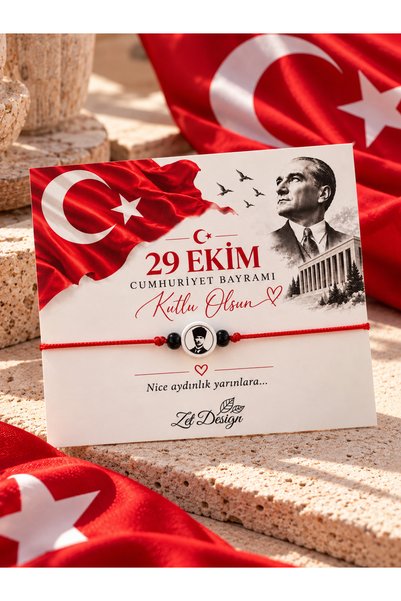 Zet Design 29 October Ataturk Fimo Beaded Gift Bracelet