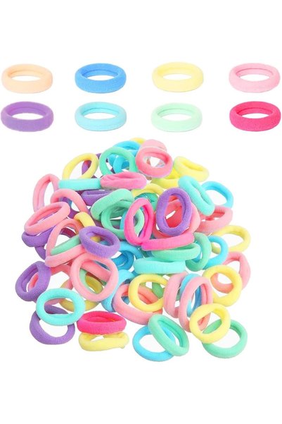 Generic 200 Pcs baby hair bands,Cotton Hair bobbles for Girls - High Elastici...