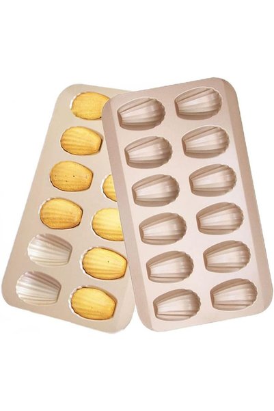 Generic صواني خبز المادلين، قطعتان بـ 12 تجويف، صواني متينة لخبز المادلين وال...