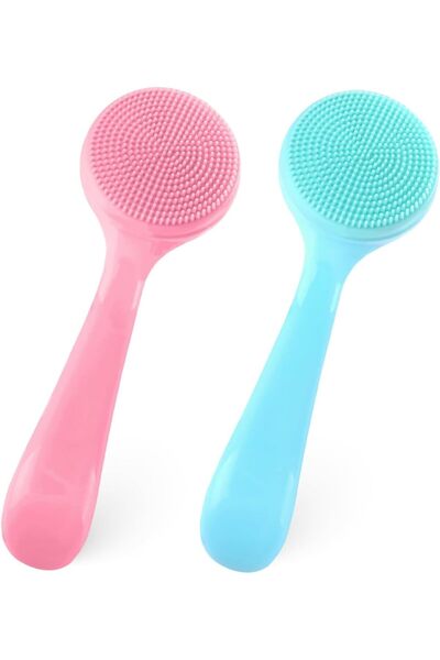 ALMEKAQUZ Manual Facial Cleansing Brush, Silicone with Handle Exfoliating Cle...