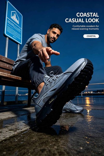 VivoGlobal Shop Men's Running Shoes – Cushioned Midsole with Traction Outsole & Stable Heel – Breathable Mesh Upper & Lightweight Feel for Urban Commute