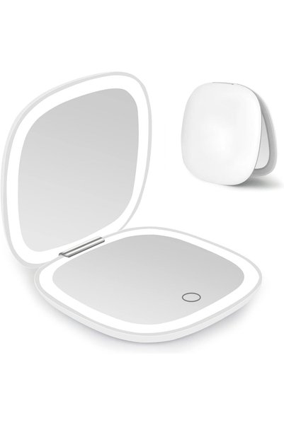 Yelajoy Makeup Mirror, Double Sided Magnifying Dimmable LED Mirror, USB Recha...