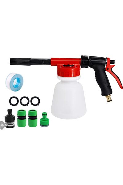 Generic مسدس رش رغوة غسيل السيارات، بخاخ رغوة لخرطوم الحديقة مع مقبض تعديل نس...