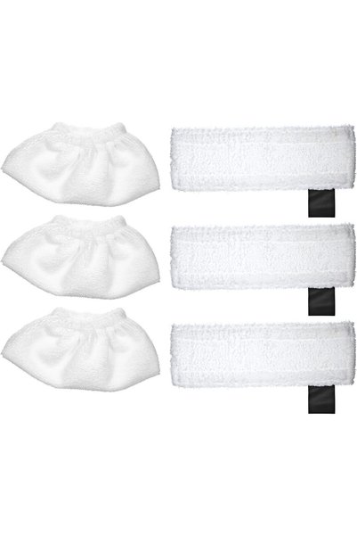 Generic 6 Pcs Replacement Mop Cloths, Steam Mop Floor Pads-3 Long Mop Cloths,...
