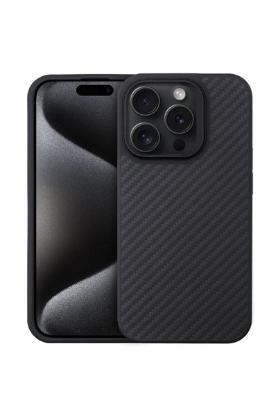 XGSM Husă iPhone 15 Pro Max, Fibră de carbon aramidă, Negru