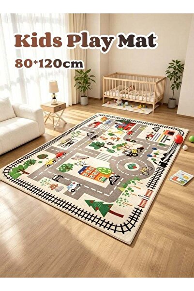 Arabest Kids Rug Educational Play Rug Traffic Road Kids Play Car Mat Large Le...